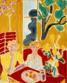 Deux filles dans un intérieur jaune et rouge 1947 fauvisme abstrait Henri Matisse